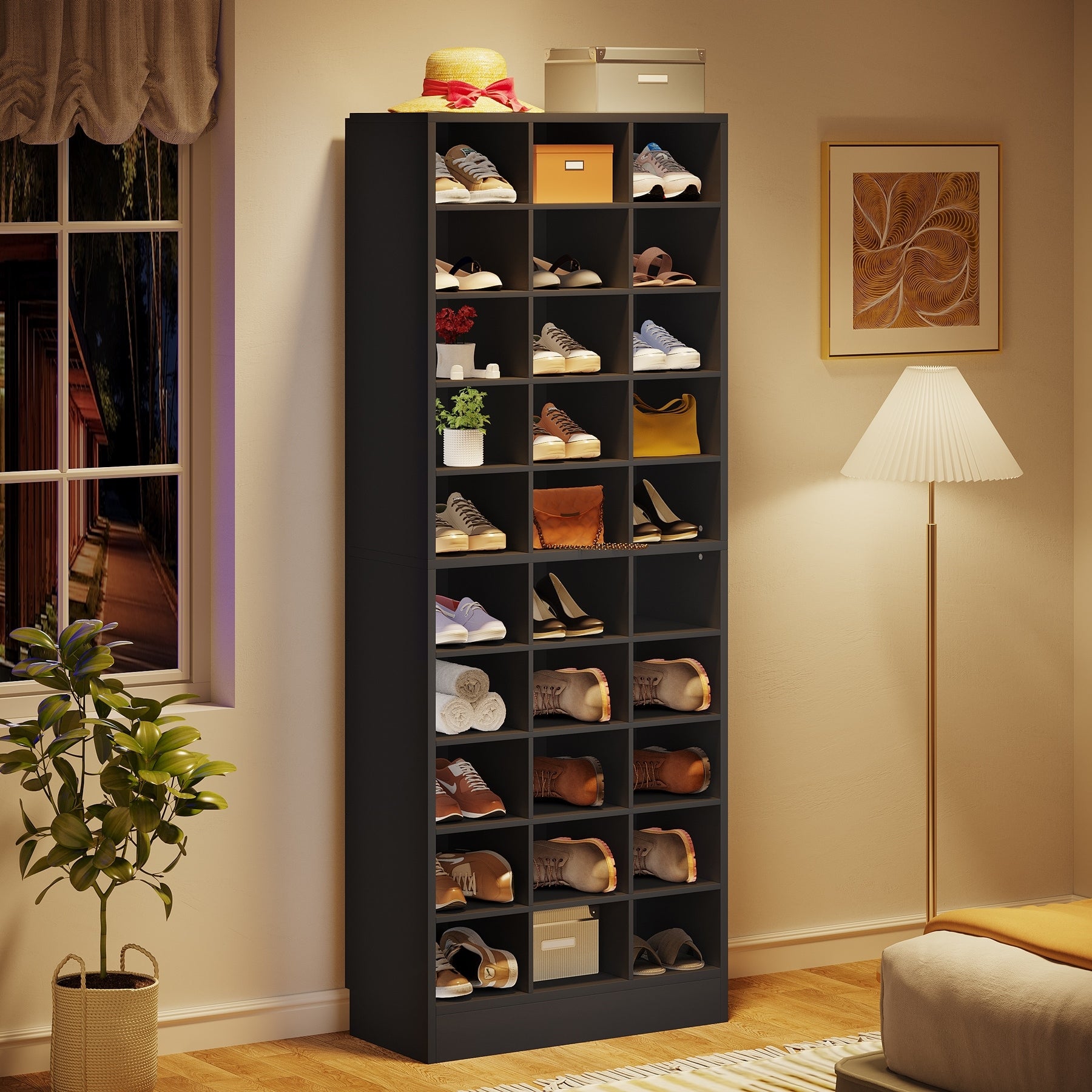 Tribesigns 10 Tier Shoe Storage Cabinet Freestanding Shoe Organizer With 30 Cubbies 70.9 H