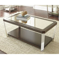 Trimble 48 Inch Rectangle Coffee Table With Mirrored Top By Greyson Living