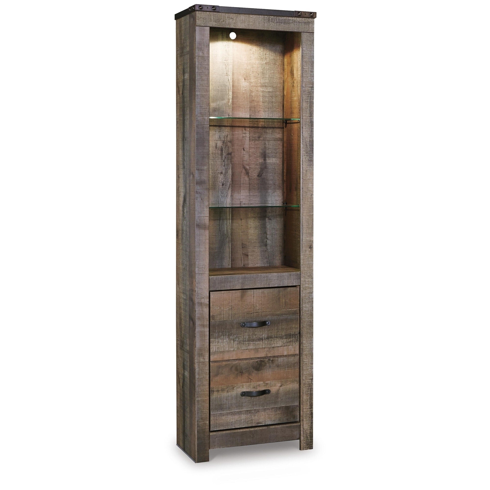 Signature Design By Ashley Trinell Rustic Brown Tall Entertainment Pier