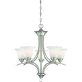 Trinidad 5 Light Brushed Nickel Chandelier Alabaster