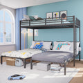 Triple Bunk Bed For Kids 3 Bed Bunk Beds For 3 Metal Triple Bunk Beds Separates Into 3 Twin Beds Noise Reduced Structure Black