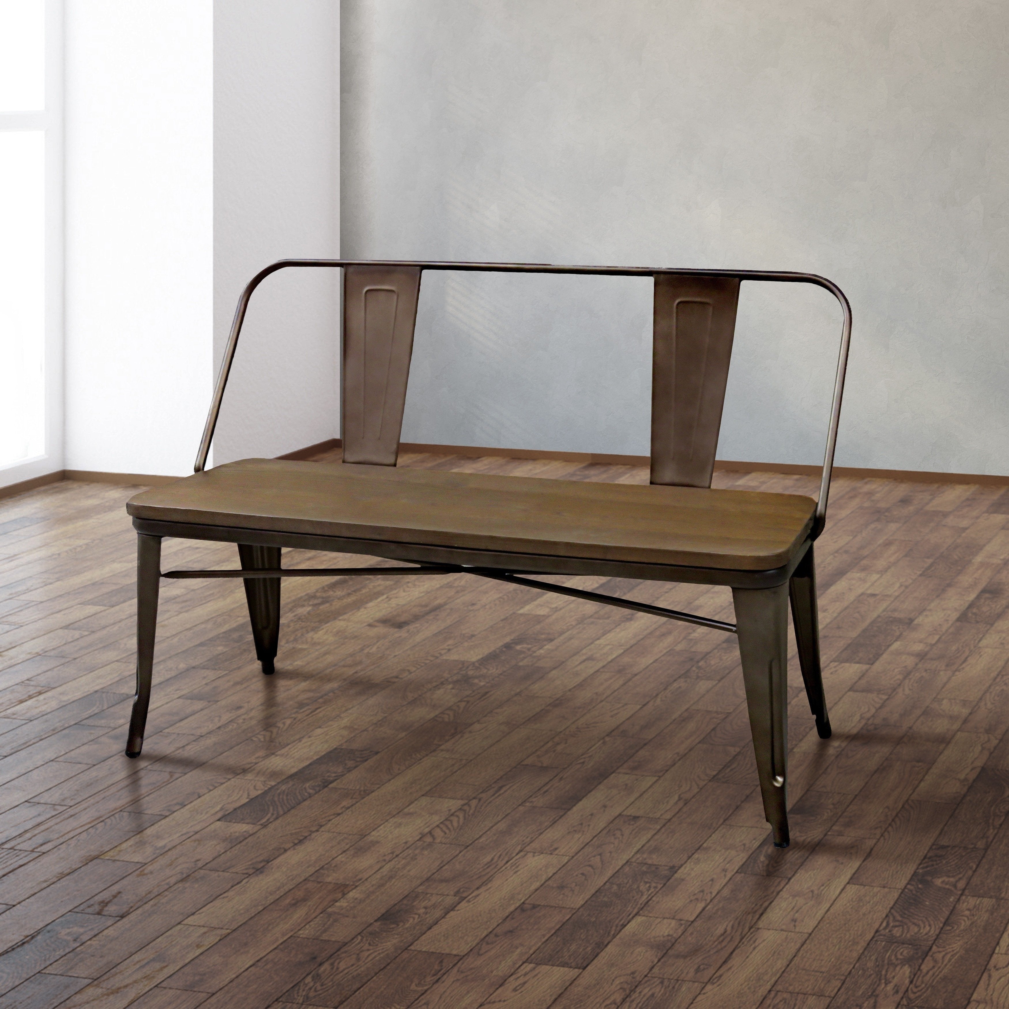 Tripton Industrial Natural Elm Dining Bench By Foa