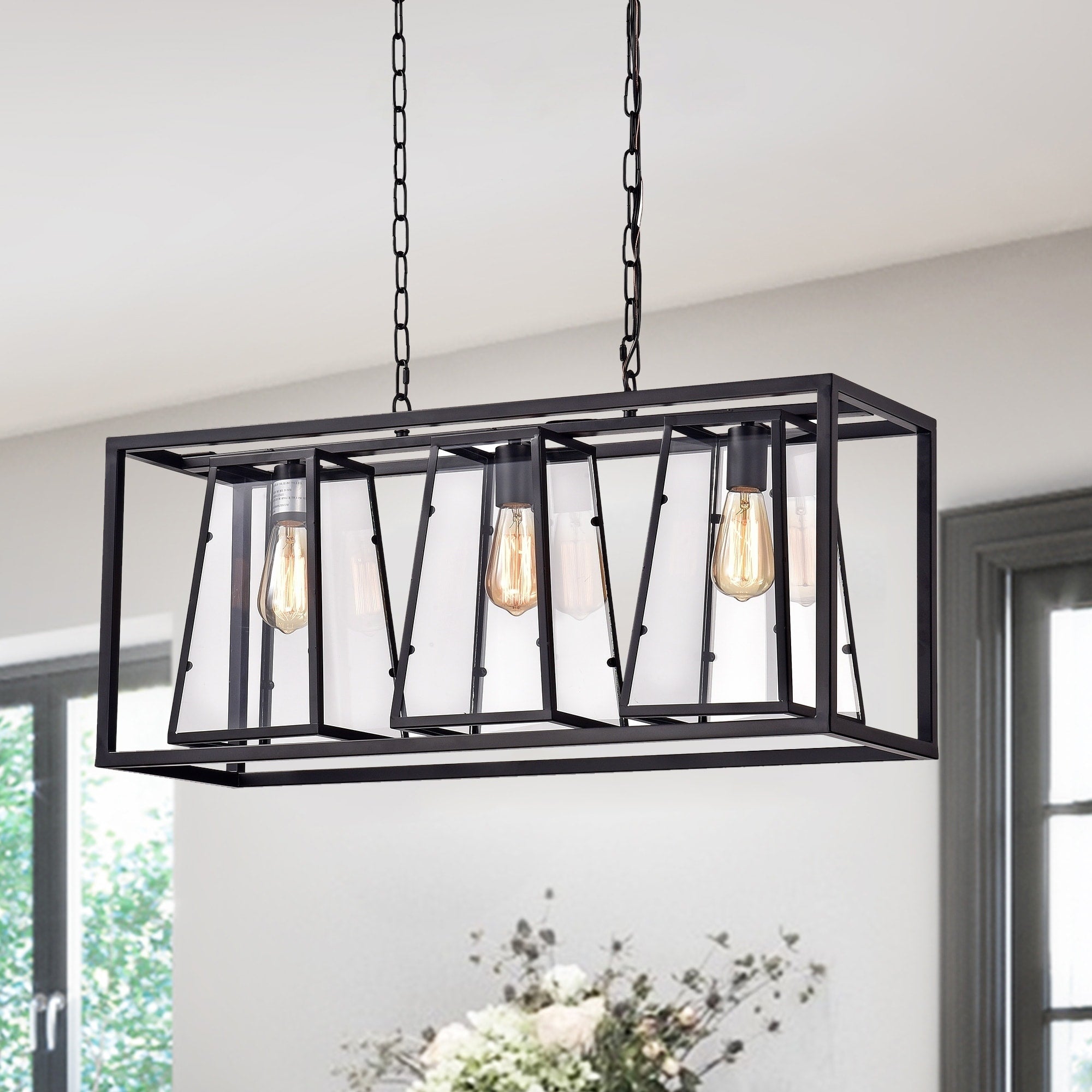Trista 32 Inch 3 Light Linear Chandelier