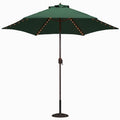 Tropishade 9 Foot Green Aluminum Bronze Lighted Market Umbrella