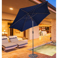 Tropishade 9 Foot Navy Aluminum Bronze Lighted Market Umbrella