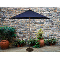 Tropishade 9 Wood Market Umbrella With Navy Cover