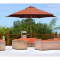 Tropishade 9 Wood Market Umbrella With Rust Cover