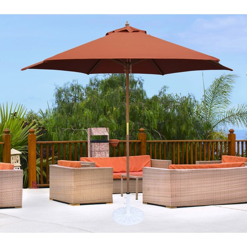 Tropishade 9 Wood Market Umbrella With Rust Cover