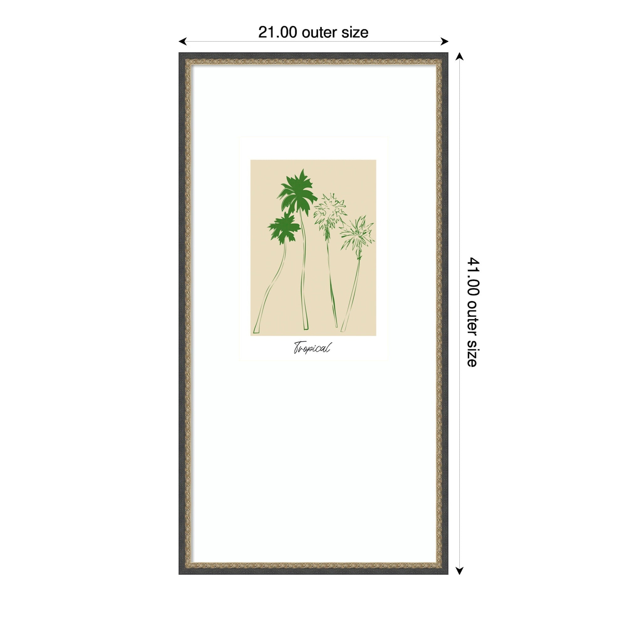 Tropical 02 Green Palm By Treechild Wood Framed Wall Art Print