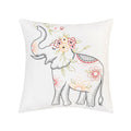 Tropical Elephant Indoor Outdoor Embroidered Pillow