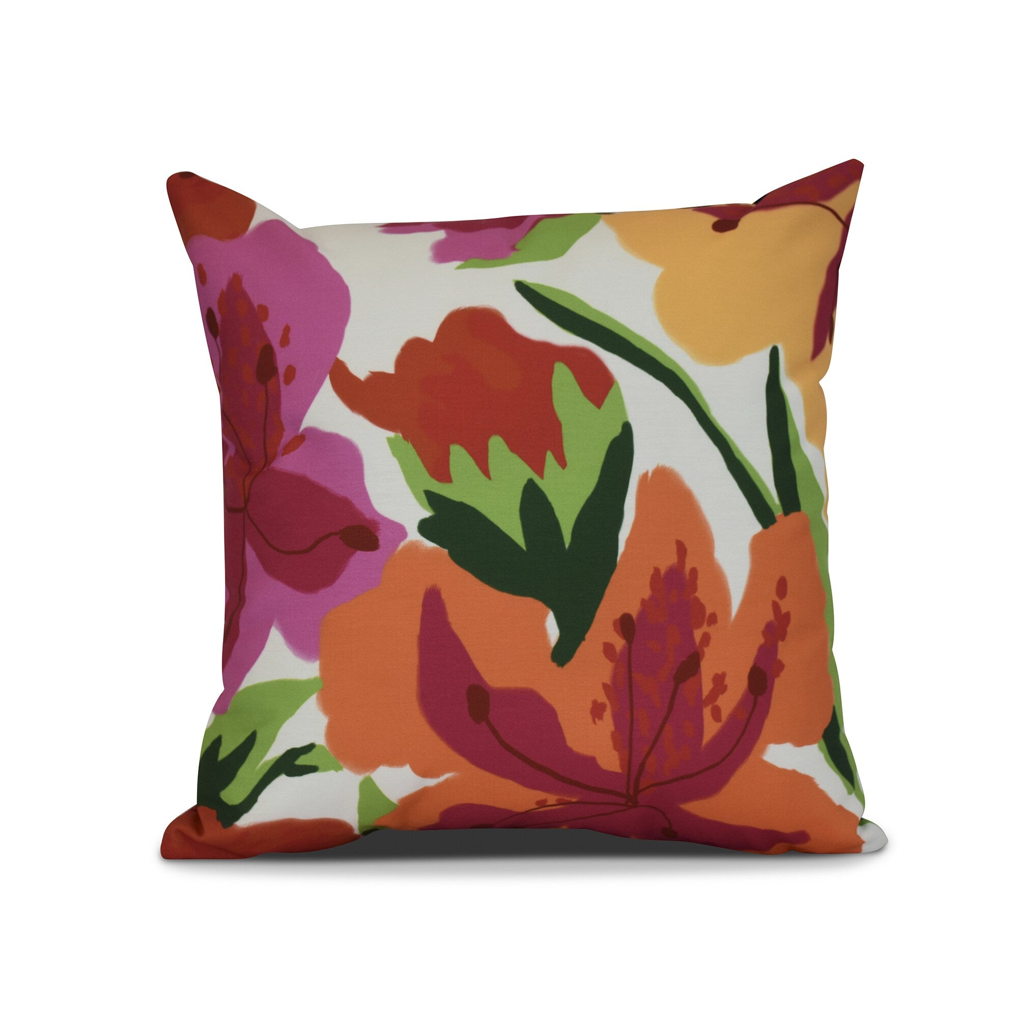 Tropical Floral Floral Print Outdoor Pillow