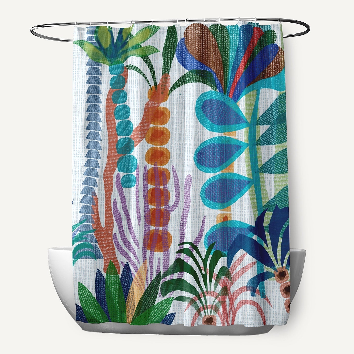 Tropical Jungle Floral Print Shower Curtain
