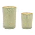 Tropical Patterned Candle Holder Set Of 2