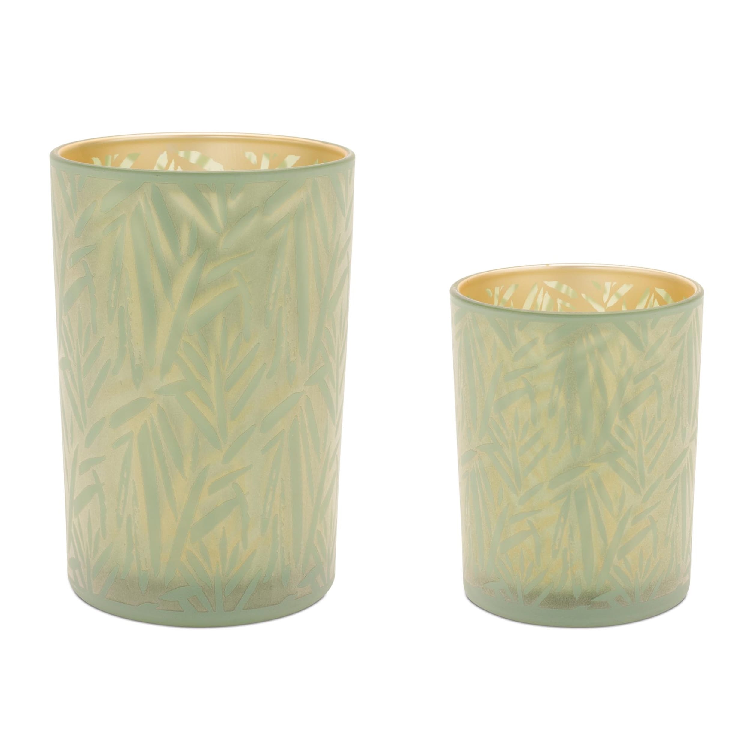 Tropical Patterned Candle Holder Set Of 2