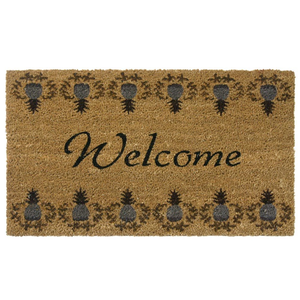 Rubber Cal Tropical Pineapple Coir Outdoor Door Mat