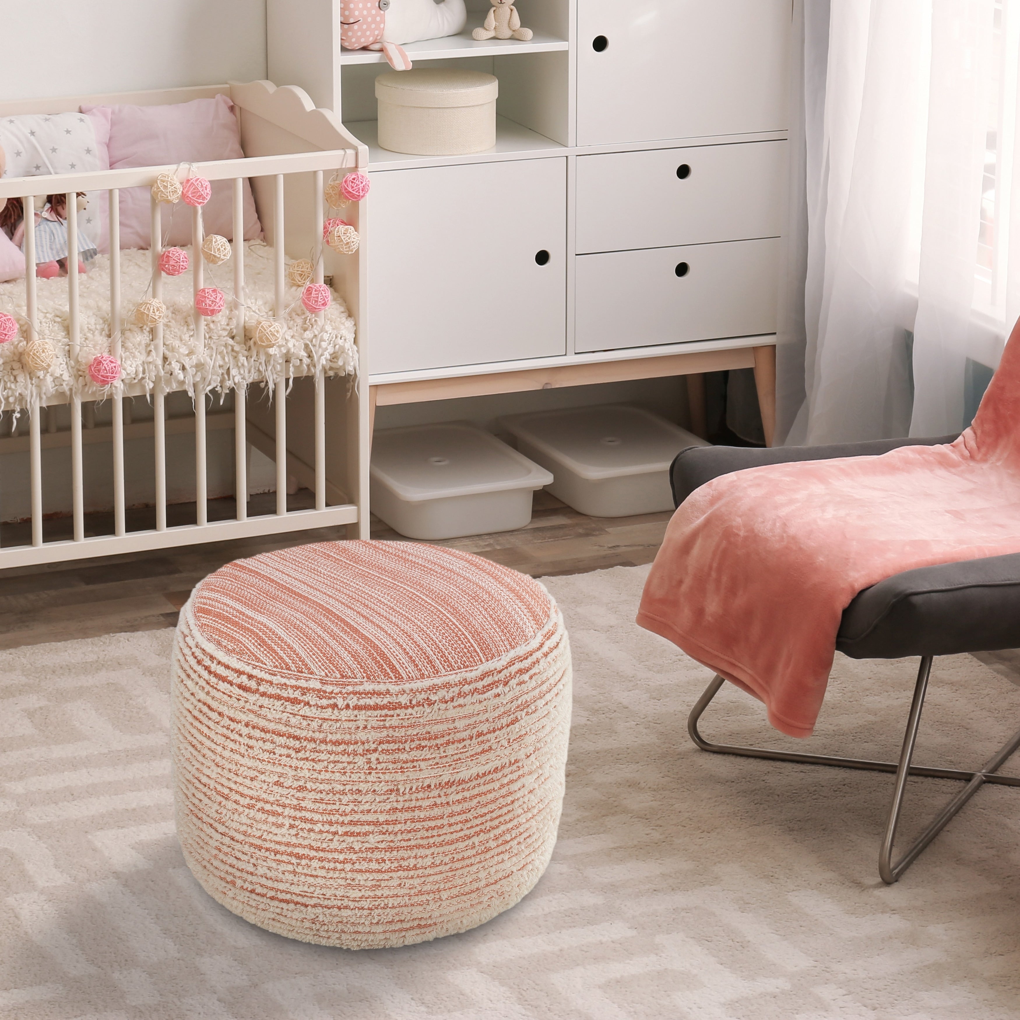Tropical Textured And Distressed Pouf