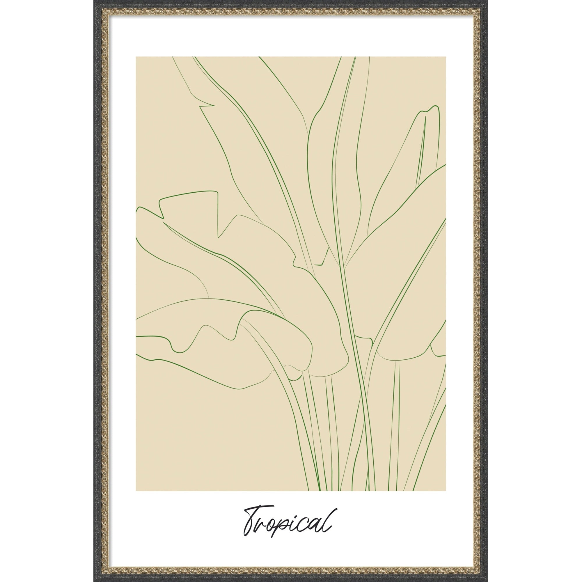 Tropical By Treechild Framed Mounted Canvas Wall Art Print