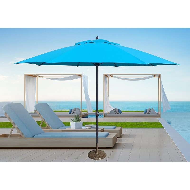 Tropishade 11 Aluminum Patio Umbrella With Turquoise Olefin Cover