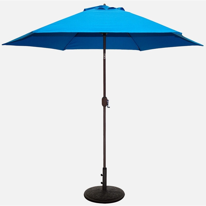 Tropishade 9 Ft. Aluminum Bronze Patio Umbrella With Blue Cover