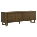 Trotter 71 Inch 4 Door Wood Tv Stand Media Console Brown