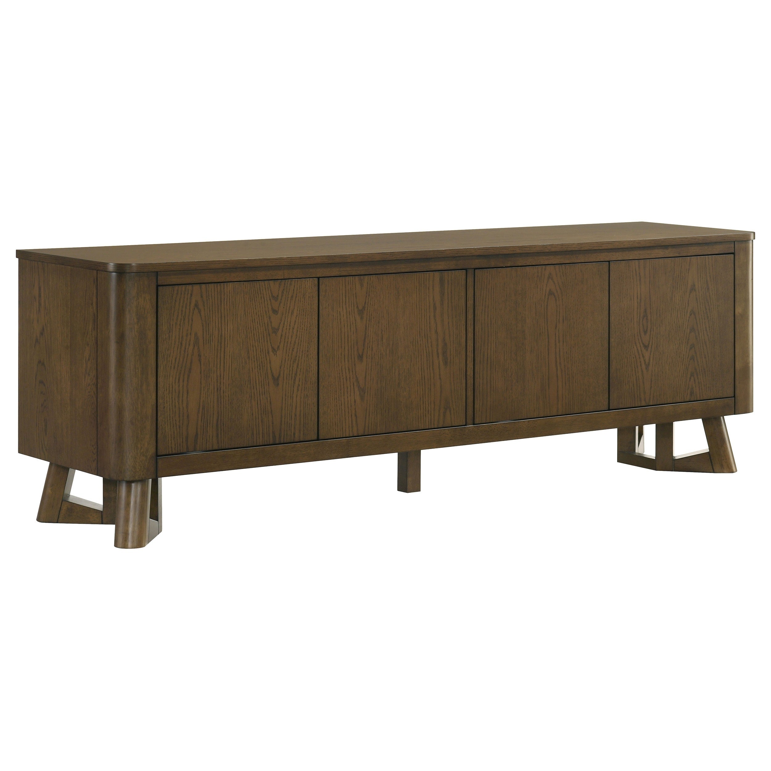 Trotter 71 Inch 4 Door Wood Tv Stand Media Console Brown