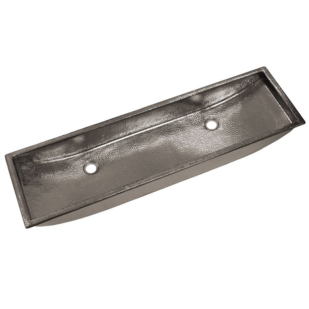 Trough Polished Nickel 48 Inch Undermount Drop In Bathroom Sink Polished Nickel