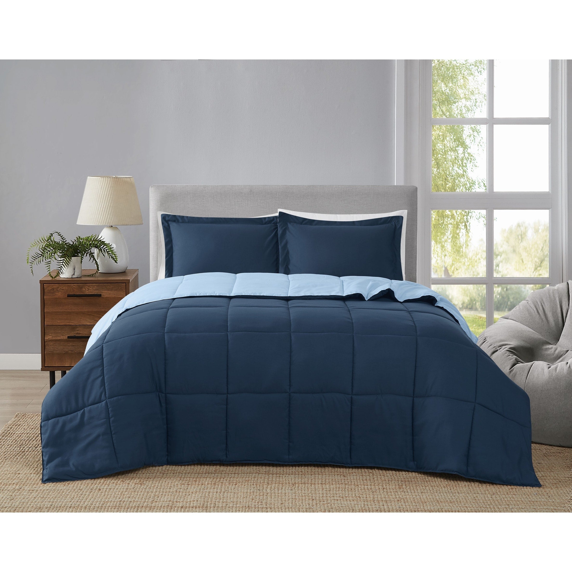 Truly Soft Everyday Reversible Down Alternative 3 Piece Comforter Set