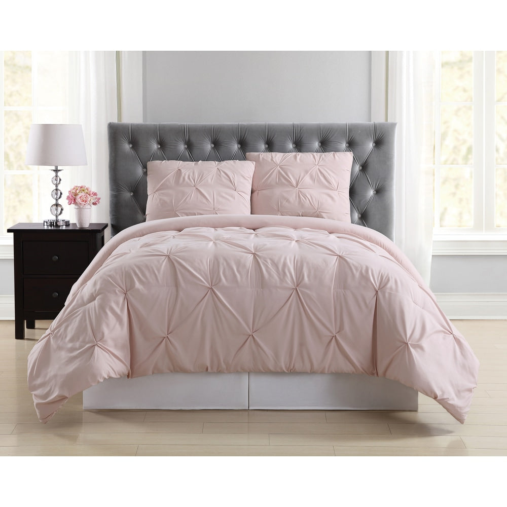 Truly Soft Pinch Pleat Solid 3 Piece Comforter Set