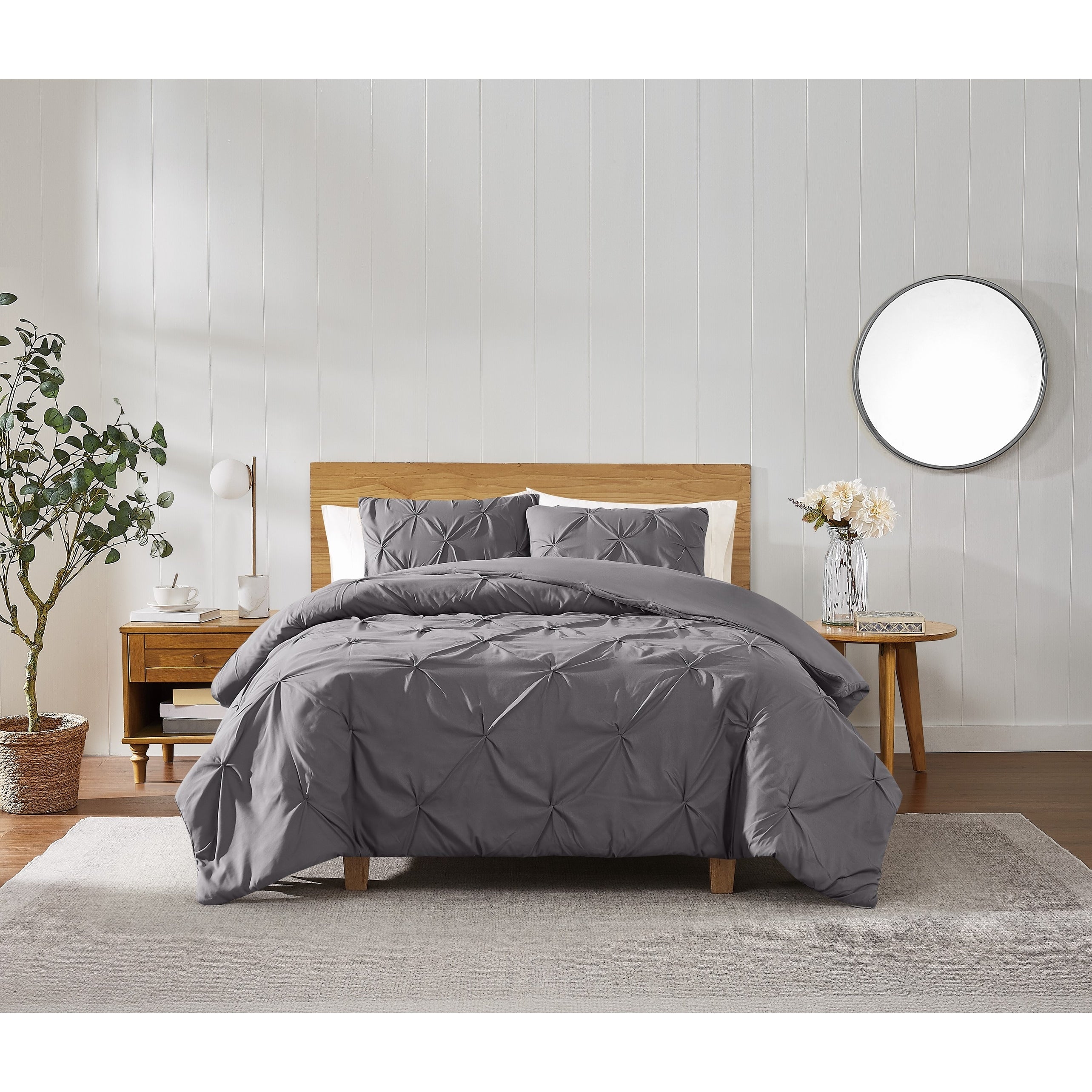Truly Soft Pinch Pleat Solid 3 Piece Duvet Set