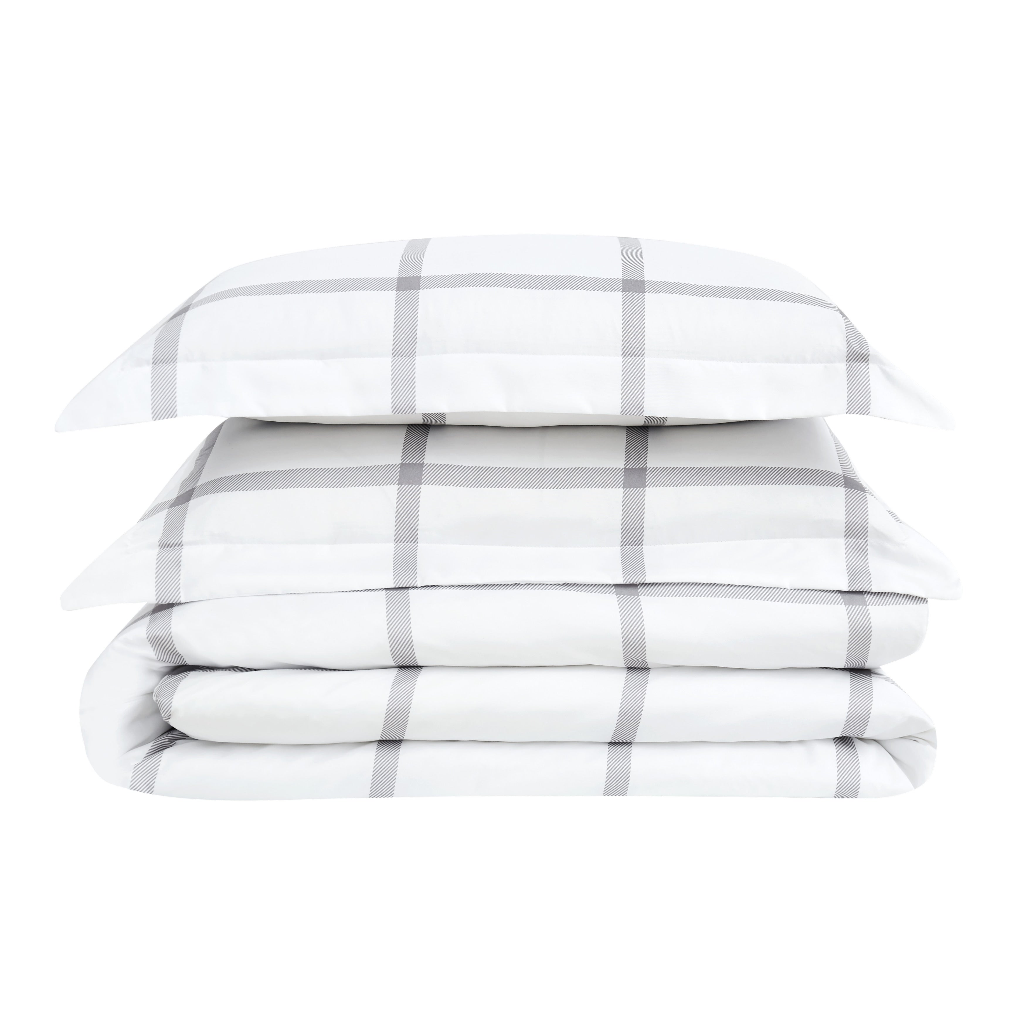 Truly Soft Printed Windowpane Duvet Set