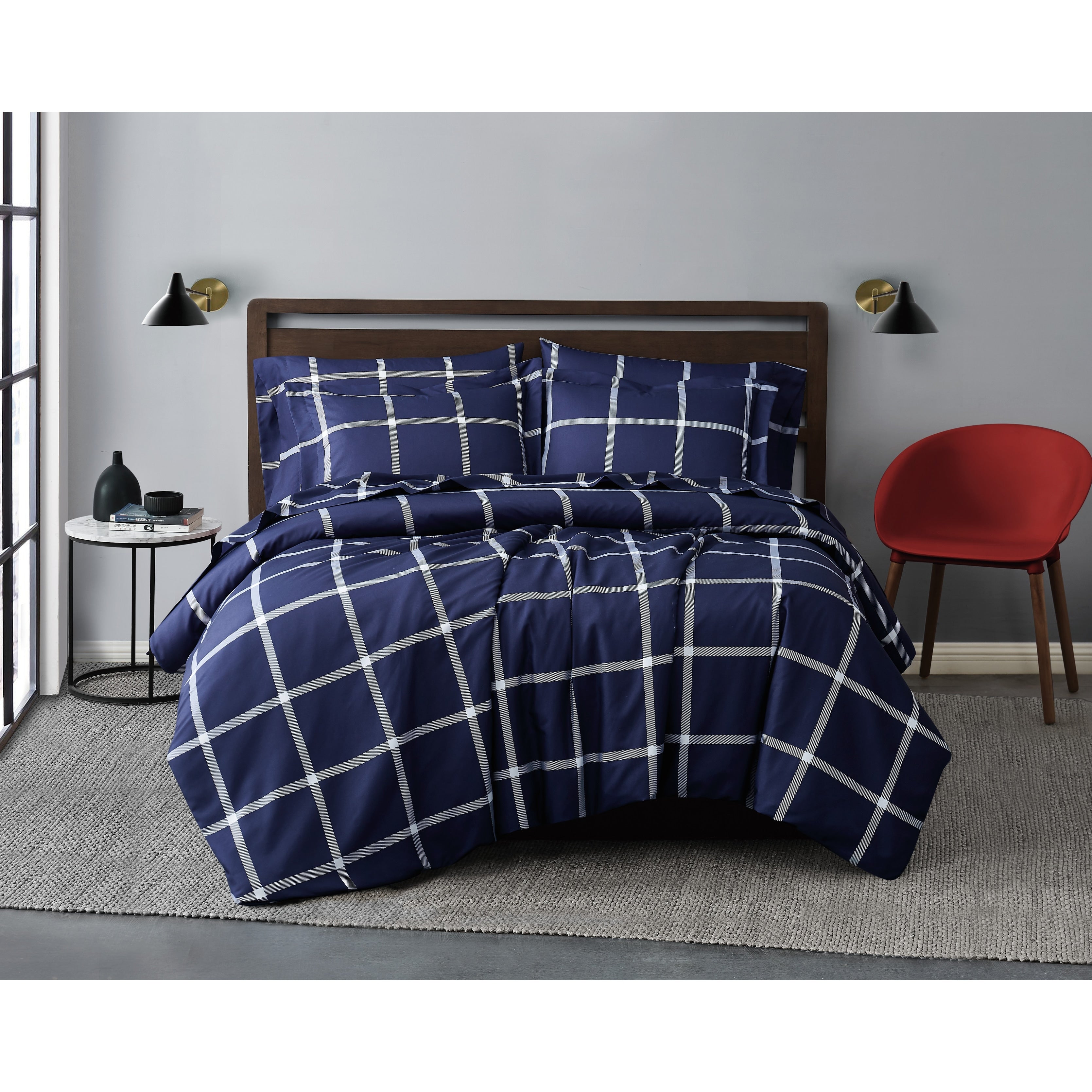 Truly Soft Printed Windowpane Comforter Set