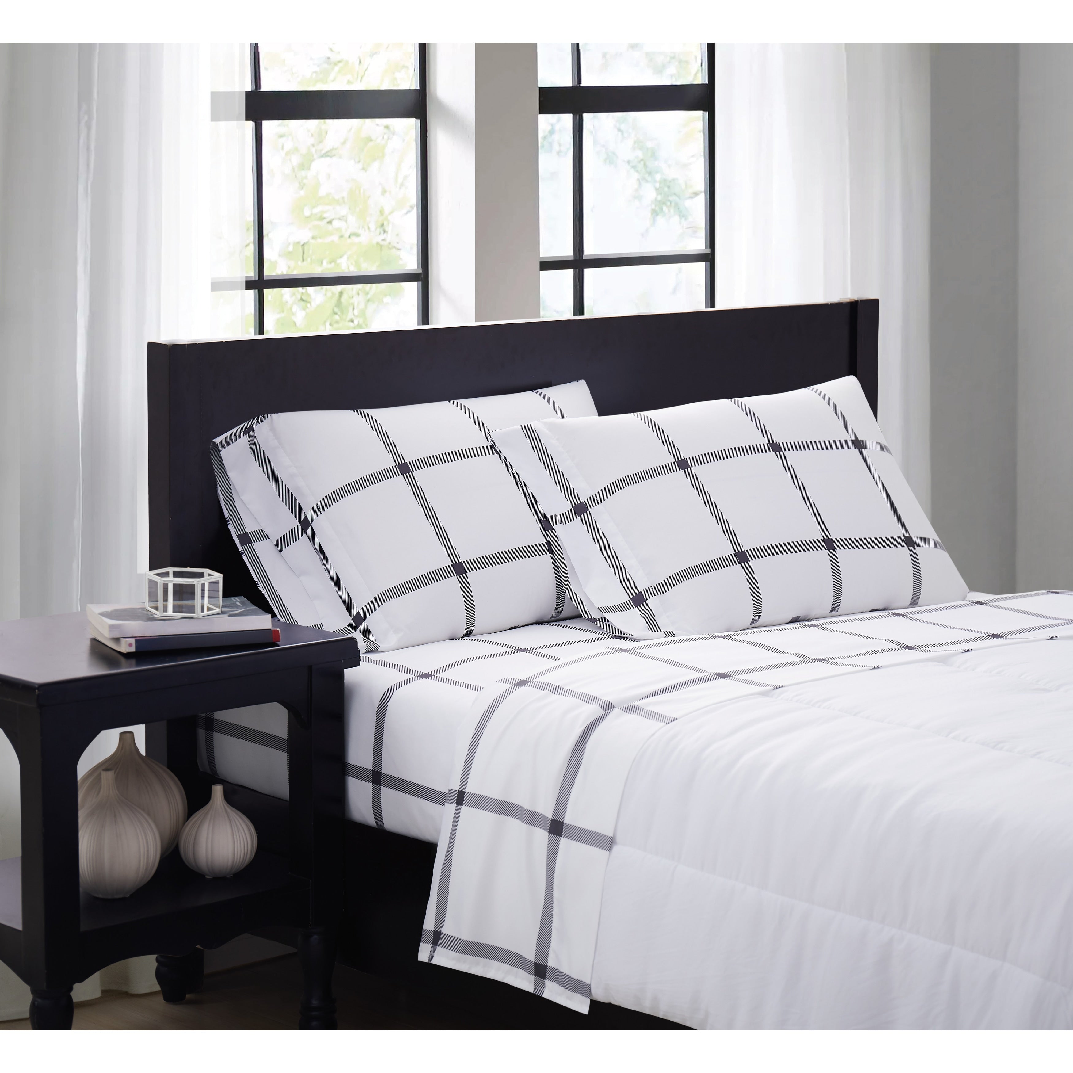 Truly Soft Printed Windowpane Sheet Set