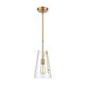 Trustle 7 Inch Wide 1 Light Mini Pendant In Satin Brass 7In W X 7In D X 11In H