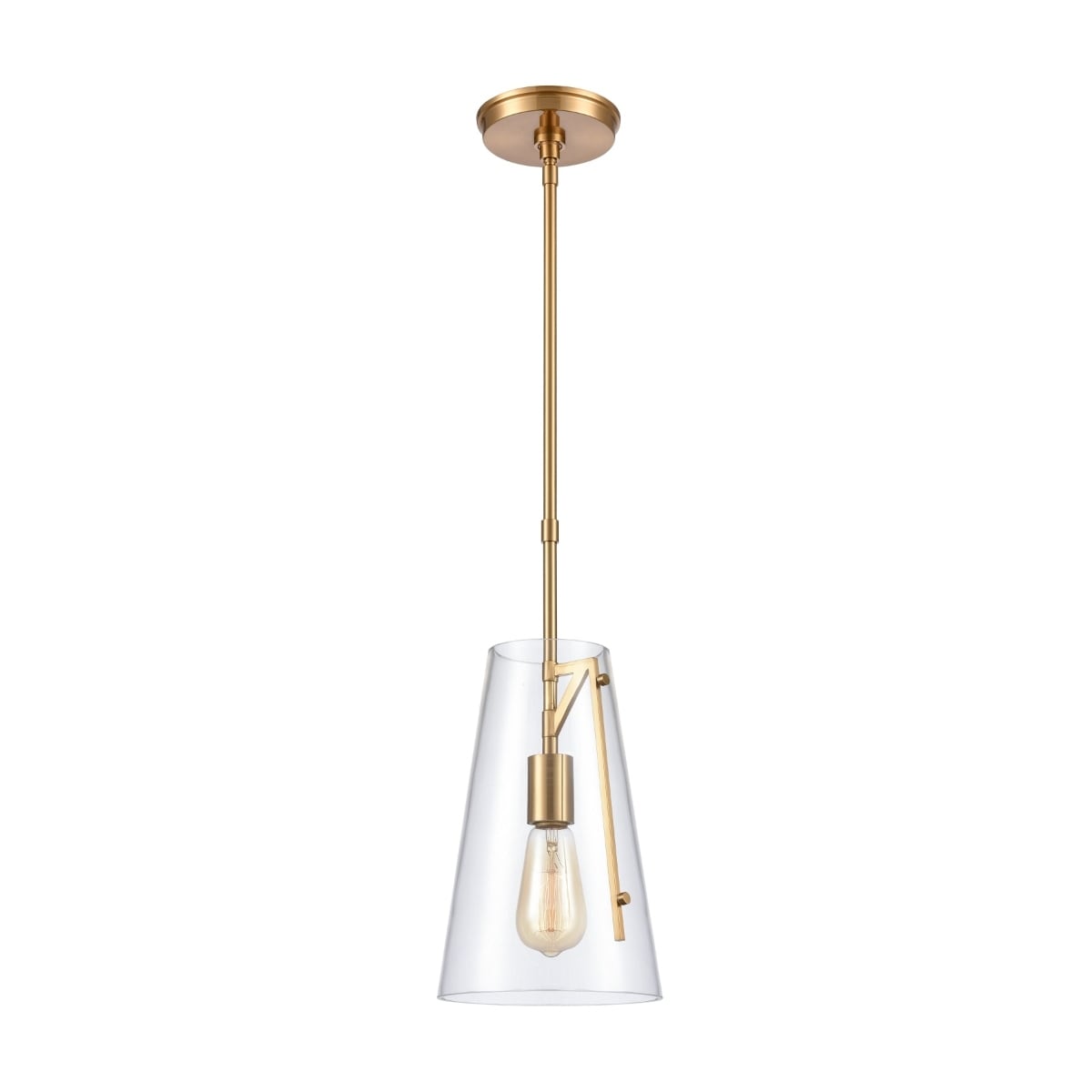 Trustle 7 Inch Wide 1 Light Mini Pendant In Satin Brass 7In W X 7In D X 11In H