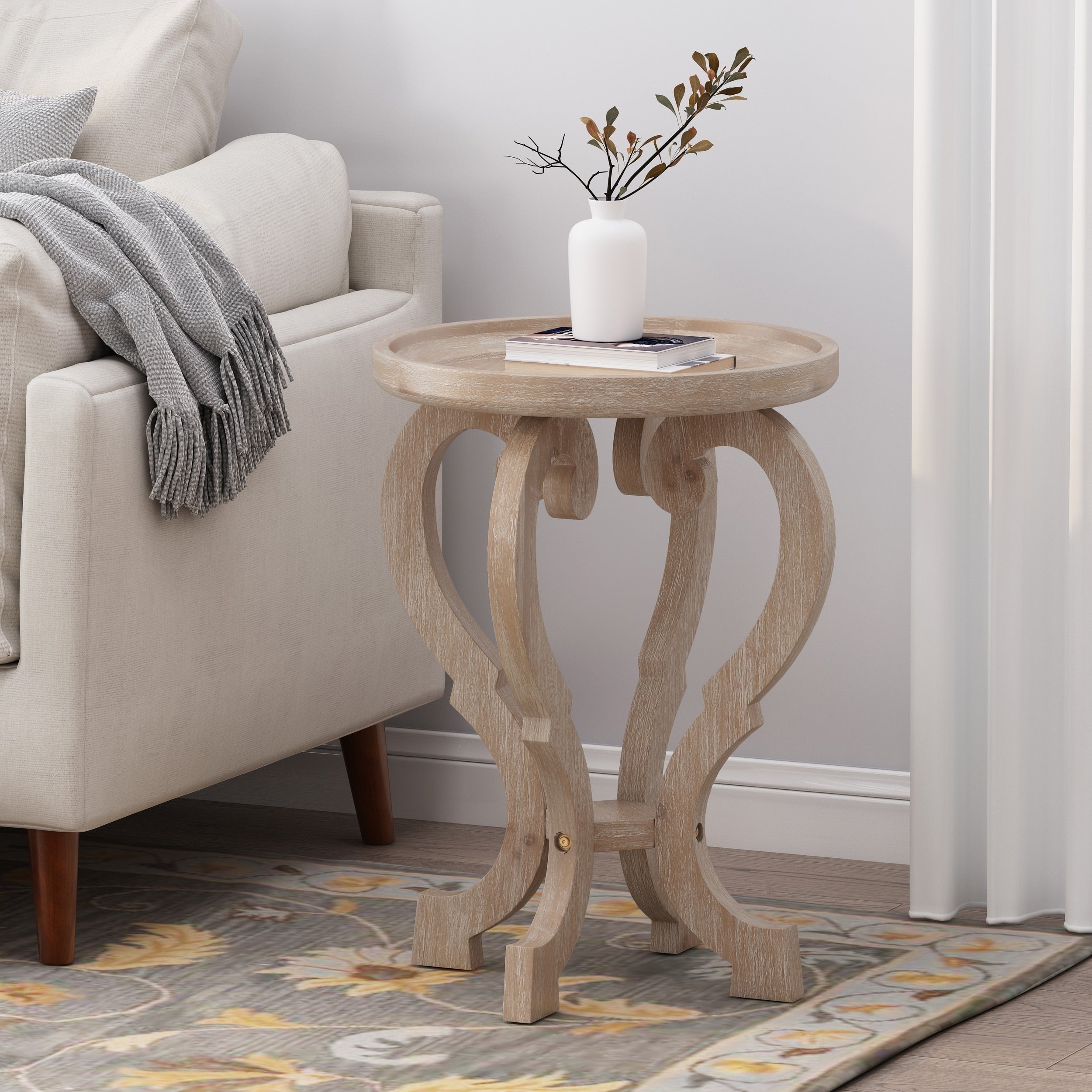 Truxton French Country Accent Table With Round Top By Christopher Knight Home