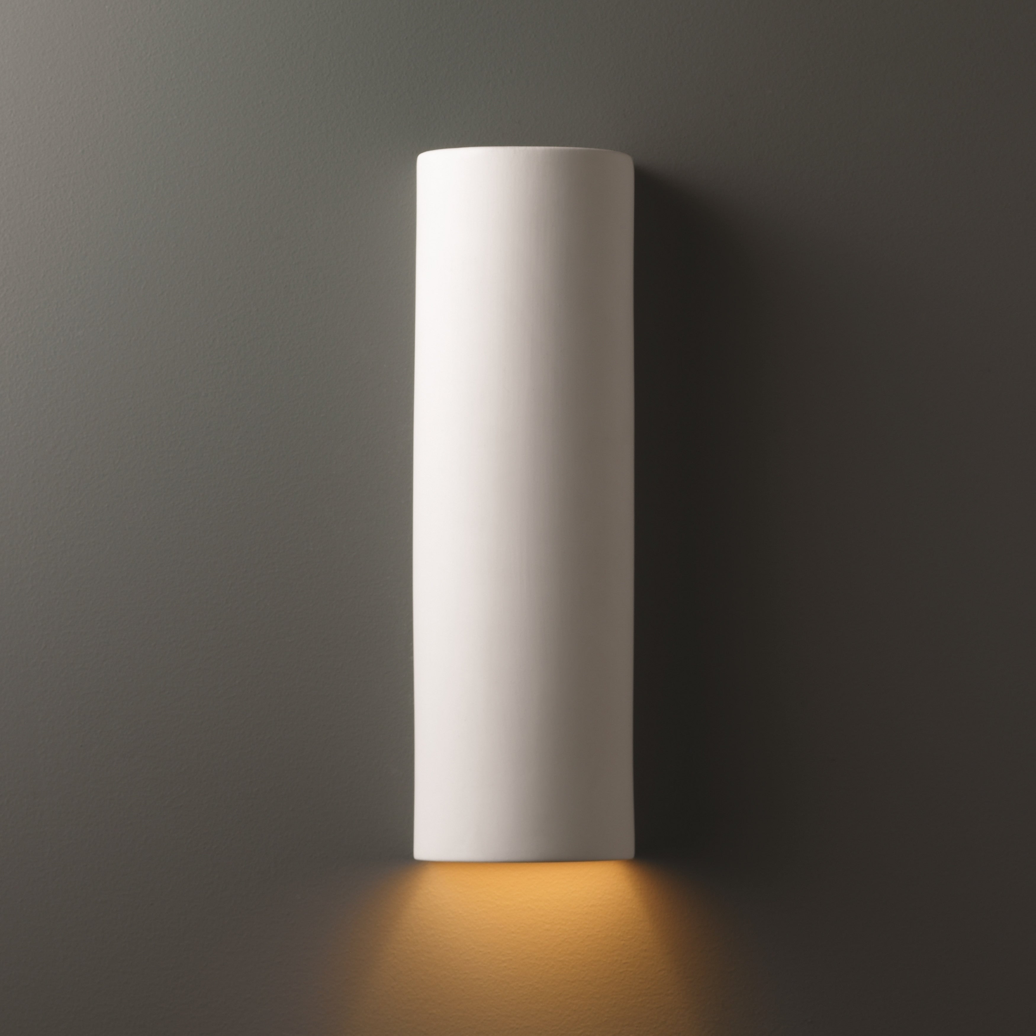 Tube Closed Top Outdoor Ceramic 1 Light Ada Sconce