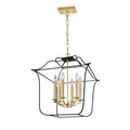 6 Light Chandelier With Satin Gold Black Finish 20 Inch