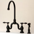 Tudor Bridge Kitchen Faucet With Brass Sprayer In Polished Chrome