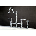 Tudor Bridge Kitchen Faucet With Brass Sprayer