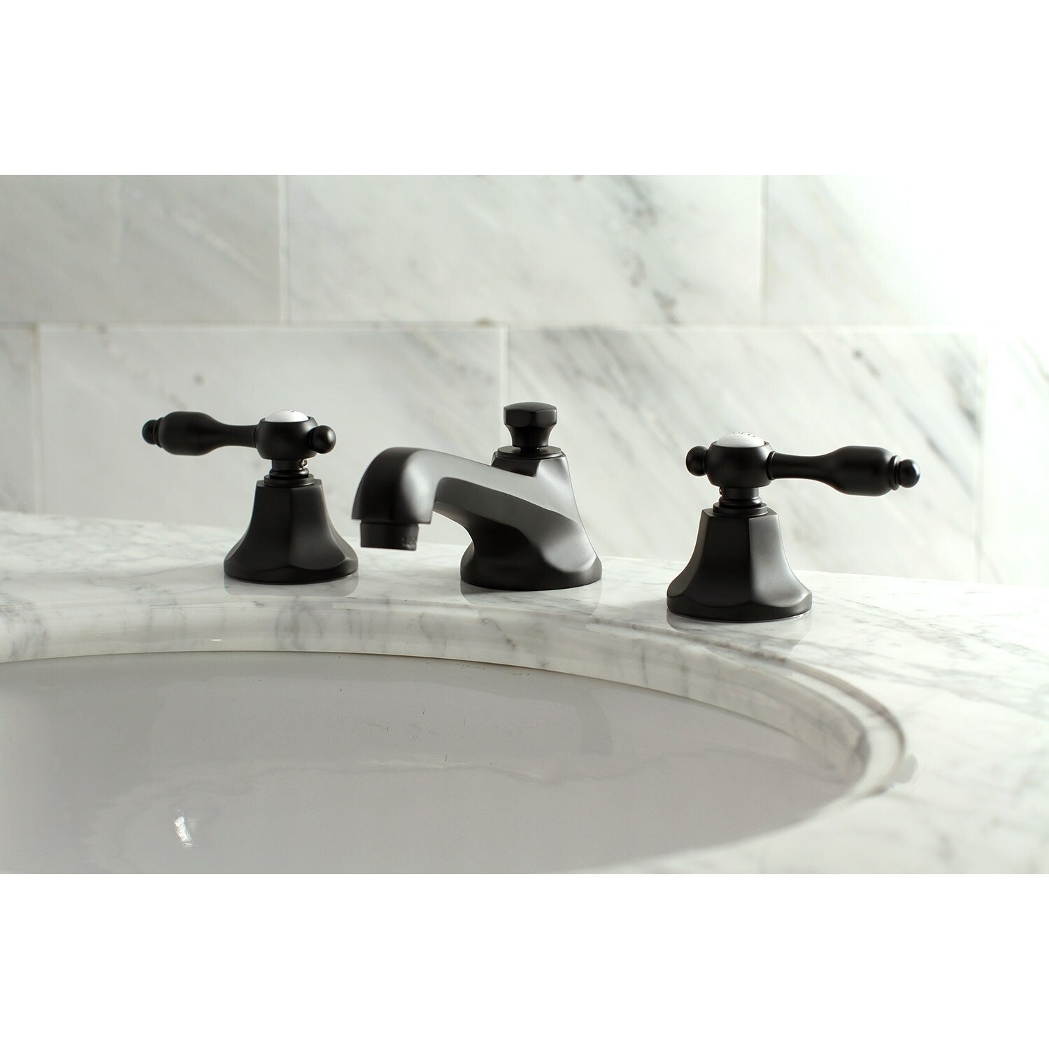 Tudor Widespread Bathroom Faucet In Matte Black