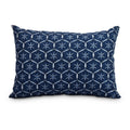 Tufted 14 X20 Inch Navy Blue Abstract Decorative Outdoor Pillow