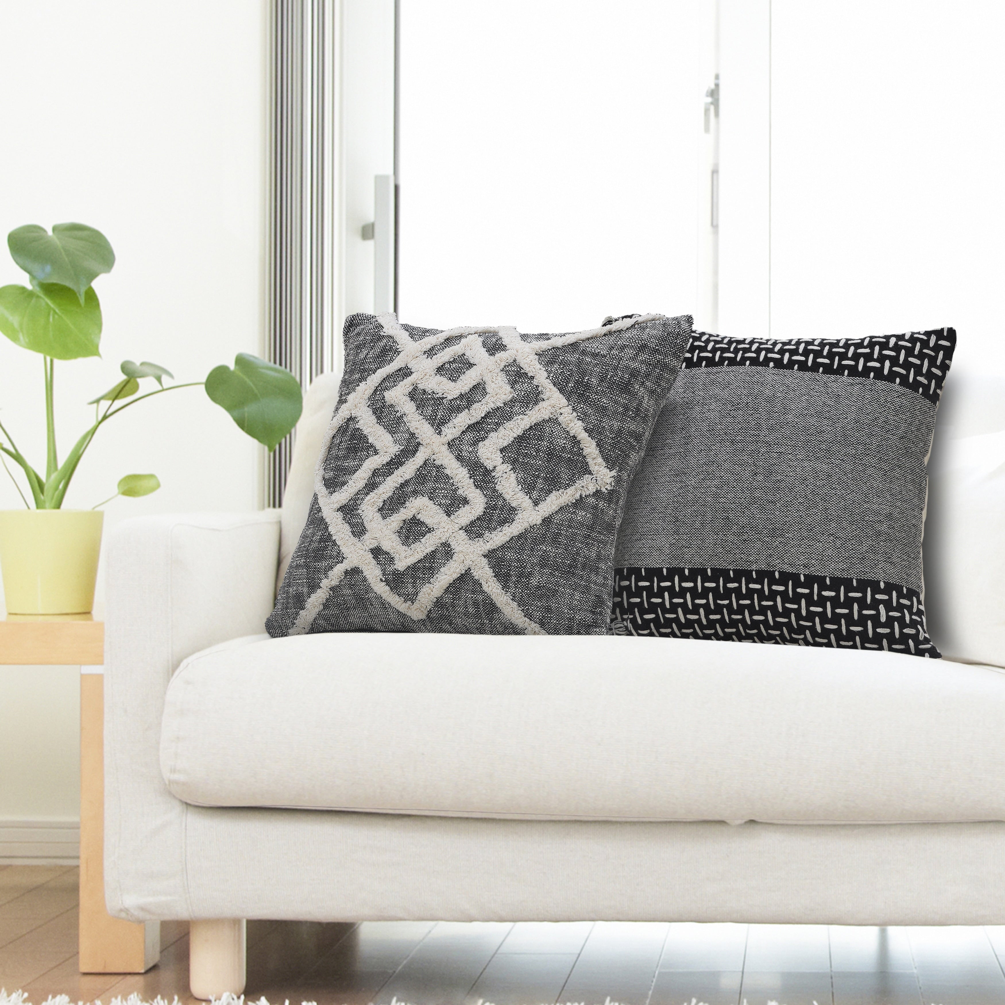 Tufted Geometric Diamond Modern Throw Pillow