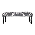Tufted Geometric Diamond And Distressed Bench 16 X 311 X 14