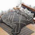 Tufted Geometric Diamond And Distressed Coverlet