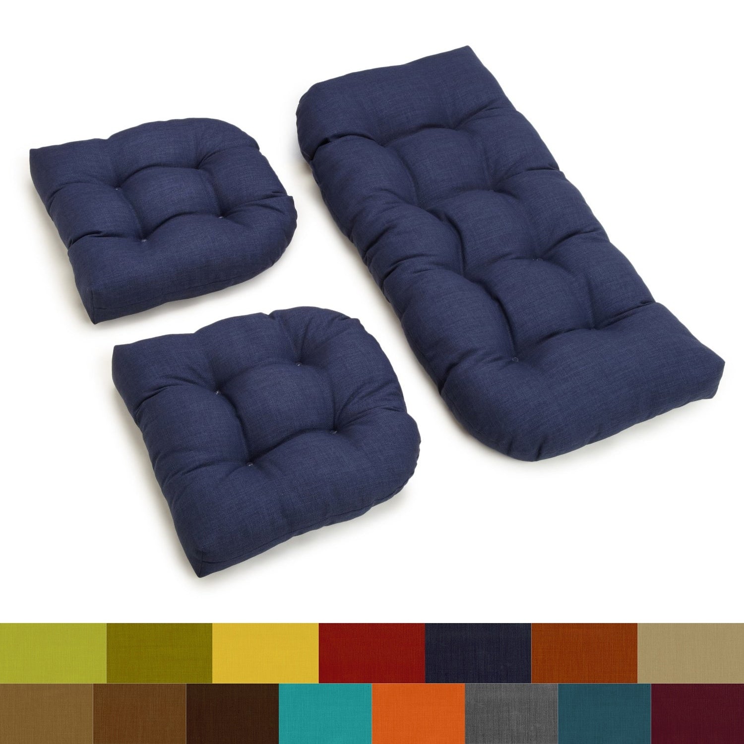 Blazing Needles All Weather 3 Piece Bench Cushion Set