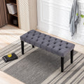 Tufted Velvet Bench Ottoman Versatile Seating And Footrest For Living Room Entryway And Bedroom
