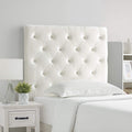 Tufted Velvet Plush College Dorm Headboard White
