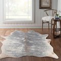Tufted And Printed Faux Cow Hide In Grey Area Rug 5 X 66 5 X 66