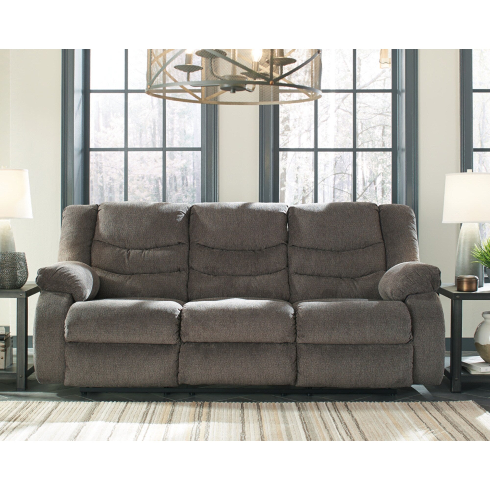 Signature Design By Ashley Tulen Gray Reclining Sofa N A
