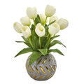 Tulip Artificial Arrangement In Decorative Vase
